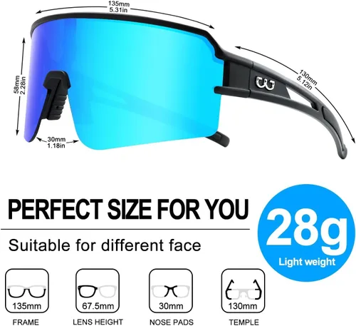 Miniatura 3 de AVV Gafas de sol polarizadas para ciclismo, deportivas, con protección UV400, para pesca, conducción, correr, béisbol, para hombres y mujeres