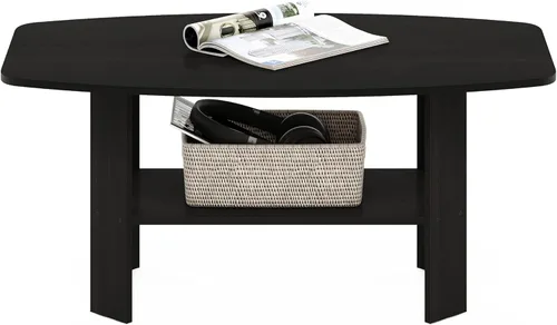 Miniatura 6 de Mesa de centro de diseño simple Furinno 11179GYW/BK, Madera, Espresso