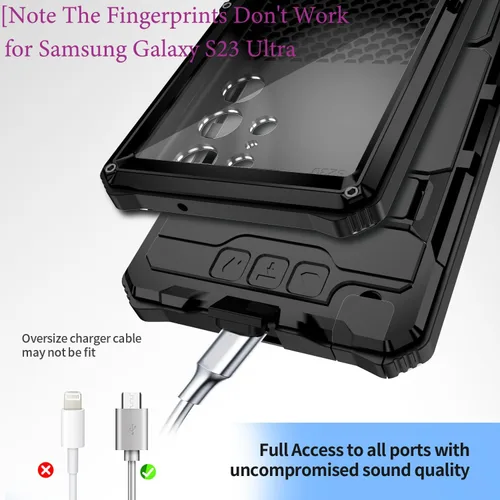 Miniatura 6 de Lunivop para Samsung Galaxy S23 Ultra Funda metálica dura para Galaxy S23 Ultra 5G con lente de protección de pantalla incorporada y tornillos Grado