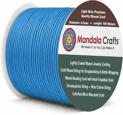 Miniatura 185 de Cuerda Mandala Crafts 0.03 pulgadas 109 yardas para hacer joyería, artesanía, macramé, cuerda de algodón encerado Negro