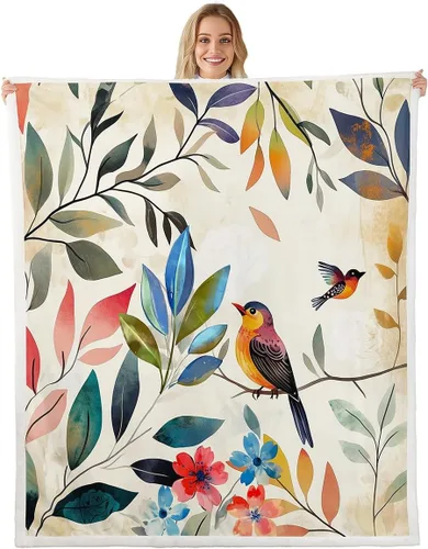 Miniatura 12 de Erosebridal Rooster Fleece Throw Blanket 40"x50" for Bedroom Living Rooms Sofa Couch,Chicken Farmhouse Sherpa Blanket,Wildflower Fuzzy Plush