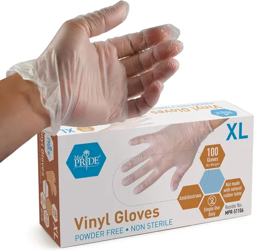 Miniatura 10 de MedPride - Guantes de vinilo para uso general, sin polvo, pequeños, 100 unidades (paquete de 1)