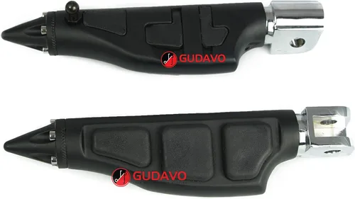 Miniatura 13 de Piernas delanteras o traseras de aluminio para motocicleta, pedal negro con soportes para Victory All Hammer (delantero (para piloto), estilo: 2