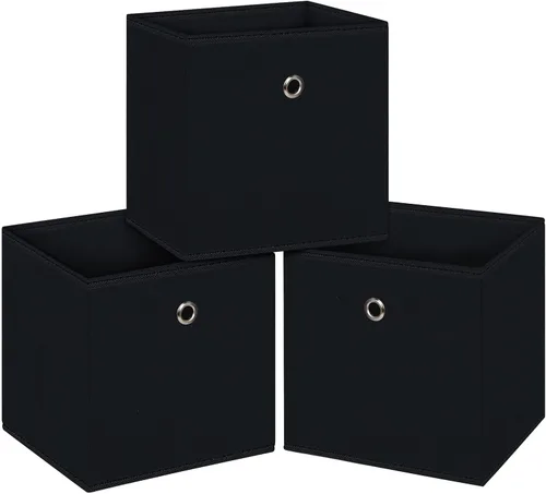 Cubos de Almacenamiento Plegables Negros Contenedores, Cubos de Almacenamiento de Tela de 11 Pulgadas, Cajas de Almacenamiento de Tela, Cubos