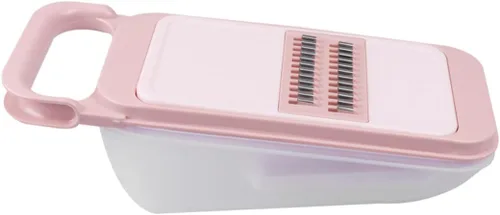 SHOWERORO Rallador grueso multifunción con caja, rallador de zanahoria de mano y triturador de verduras para cocina para cepillado de frutas y