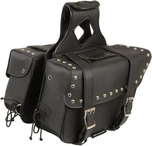 Miniatura 7 de Milwaukee Leather SH58001ZB tiro inclinado de PVC negro medio con cremallera sobre alforjas - talla única (SH58001ZB-BLK-PCS)