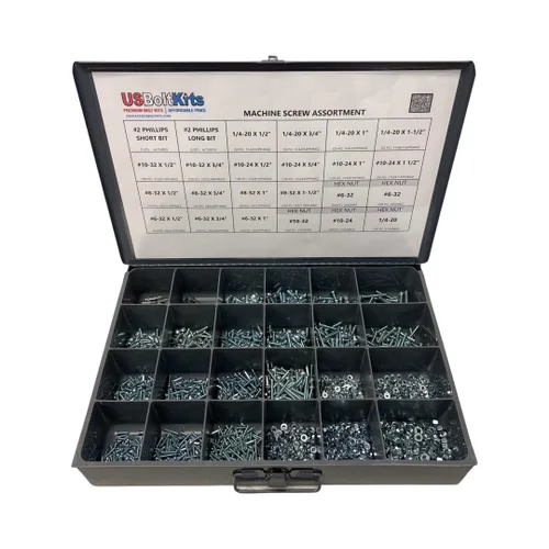 Miniatura 6 de El kit surtido de tornillos de máquina incluye puntas Phillips, 2,410 piezas Phillips Pan Head