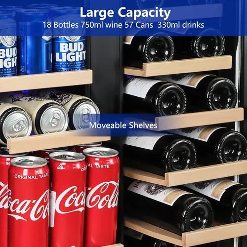 Miniatura 4 de Refrigerador Enfriador de Vinos de 8 Botellas, Refrigerador Pequeño de Vino, Mini Refrigerador de Vino de Encimera con Puerta de Vidrio, Bodegas