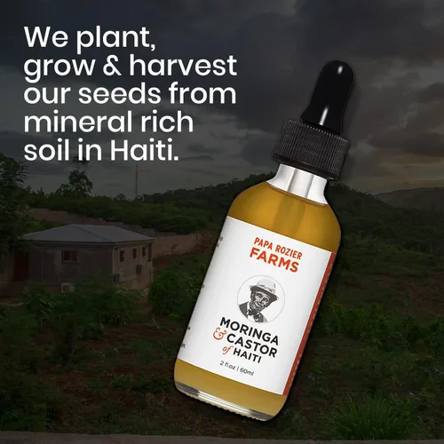 Miniatura 7 de Papa Rozier Farms Aceite de ricino y moringa de mezcla orgánica pura 50/50 para tratamiento del crecimiento del cabello, hidratante de piel