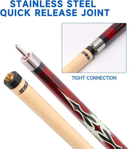 Miniatura 3 de GSE Games & Sports Expert 58" 2-Piece Canadian Maple Hardwood Billiard Pool Cue Sticks for Men/Women, House or Commercial/Bar Use