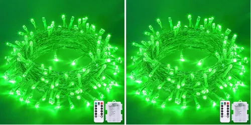 Miniatura 9 de JMEXSUSS Luces de Navidad multicolor que funcionan con pilas con 8 modos de control remoto, impermeables, 33 pies, 100 luces LED de Navidad
