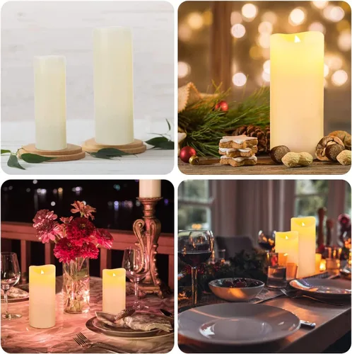 Miniatura 3 de Velas parpadeantes sin llama de 2.2 pulgadas de diámetro x 4 pulgadas de diámetro x 4 pulgadas de alto, 5, 6, 7, 8, 9 pulgadas, juego de 9 velas LED