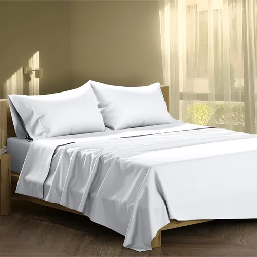 Miniatura 20 de XOOX Linen Juego de Sábanas de Algodón 100% Twin - Sábanas de Algodón de 500 Thread Count Tamaño Twin, Extra Suaves, Tejido Satén, Sábanas