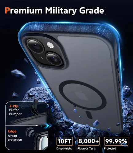 Miniatura 738 de FNTCASE Funda para iPhone 13 Pro-Max: Fundas magnéticas transparentes compatibles con Magsafe Slim anti amarillamiento protección contra caídas