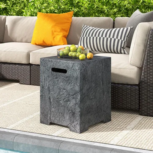 Miniatura 4 de Tangkula Mesa de cubierta de tanque de propano, cubierta de almacenamiento para tanque de gas al aire libre con almohadilla ajustable para los pies