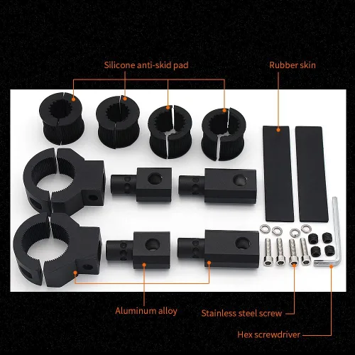 Miniatura 4 de Kits de Abrazaderas de Soporte de Montaje para Barra de Luces LED Mini 360 Grados 0.75" 1" 1.25" 2 Piezas Abrazadera de Tubo de Barra Vertical