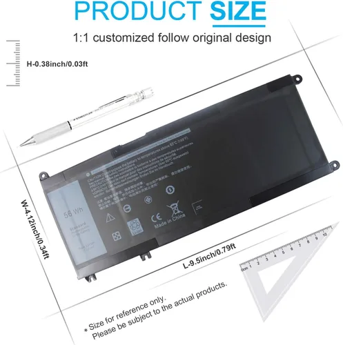 Miniatura 4 de Batería de 15.2V 56Wh 33YDH para Dell Inspiron 17 7000 7773 7779 7778 7786 2 en 1 15 7577 Latitude 15 3590 3580 3490 3380 G5 15 5588 7 g3 3579 3779