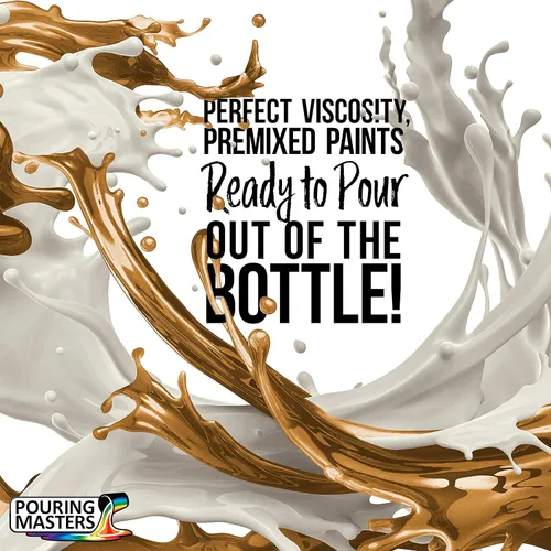 Miniatura 2 de Pintura acrílica Pouring Masters Placer Gold Metallic Pearl lista para verter - Pintura acrílica fluida Premium de 32 onzas premezclada - Placer Oro