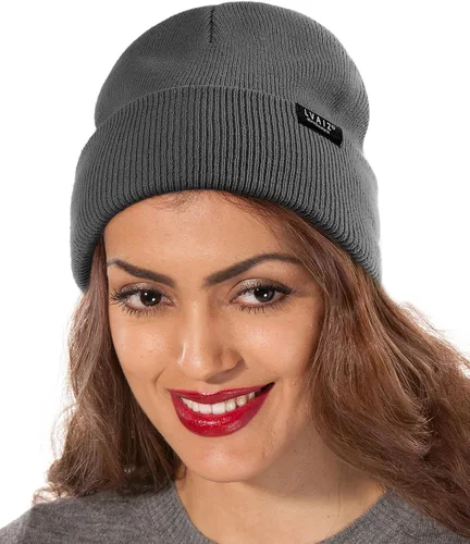 Miniatura 6 de Gorro de invierno con forro de satén para mujer, sombrero de reloj de punto con forro de seda, gorra unisex de calavera sólida