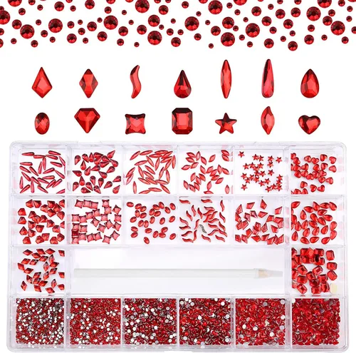 Miniatura 8 de 120 piezas, multi formas de piedras de imitación AB para decoración de uñas.