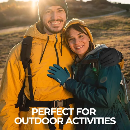 Miniatura 7 de rivmount Guantes de invierno para mujeres y hombres, guantes de forro de pantalla táctil para clima frío, 3 capas resistentes al viento