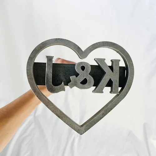 Miniatura 2 de Hierro de marca de madera para manualidades personalizadas, carpintería personalizada, barbacoa y parrilla - RCustom Heart Branding Iron - Monograma