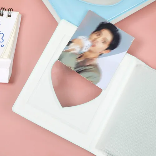 Miniatura 6 de 2 carpetas pequeñas para tarjetas fotográficas de 3 pulgadas, álbum de fotos Kpop pequeño, soporte para tarjeta de identificación con 5 hojas