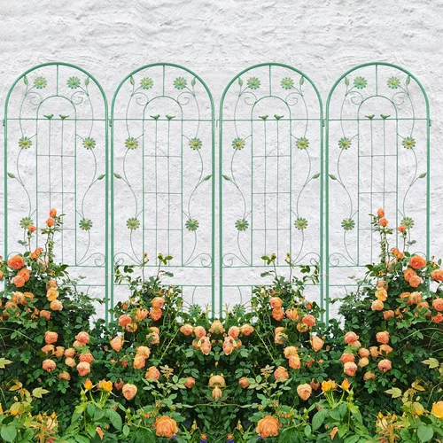 Miniatura 2 de Paquete de 4 enrejados de jardín de metal de 71" de altura, cerca de jardín, enrejado a prueba de óxido para plantas trepadoras, soporte de rosas