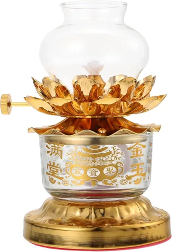 BESPORTBLE Lámpara de aceite vintage a prueba de viento, luz de aceite de Buda para uso en interiores, adorno decorativo de mesa para el hogar,