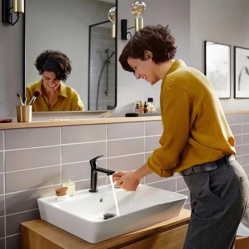 Miniatura 3 de hansgrohe Rebris E 72557821 - Grifo de baño con 1 agujero, mango único, grifo de lavabo para tocador con montaje de drenaje emergente, 1.2 GPM