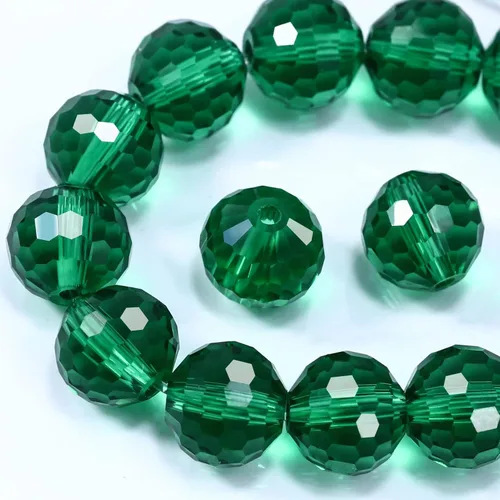 Miniatura 42 de Dowarm 150 PIEZAS Cuentas de cristal de vidrio redondas de 6 mm para hacer joyas, cuentas facetadas de cristal rondelle espaciadoras de color azul