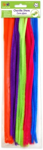 Miniatura 25 de Krafty Kids GC025E, tallos de felpilla de oropel, limpiadores de tuberías con purpurina, 0.236 in por 12 pulgadas, blanco, 1/4 x 12 pulgadas x 35