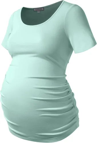 Miniatura 157 de GINKANA Blusas de maternidad de manga corta, diseño floral, fruncido, casual, para mamá, para embarazo