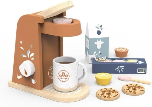 Miniatura 9 de SPEEDY MONKEY Juego de Comedor de Madera para Niños – Juego de Cocina y Accesorios de Cocina de 19 Piezas para Juegos de Simulación – Juguete