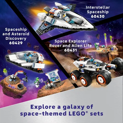 Miniatura 6 de LEGO City Nave Espacial Interestelar de Juguete para Niños, Juego de Construcción Espacial Creativa con Modelo de Nave Espacial, Dron y Figura