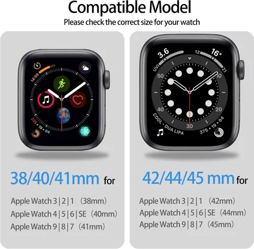 Miniatura 2 de Paquete de 3 correas de nailon con funda compatible con Apple Watch Band de 1.496 pulgadas, 1.575 pulgadas, 1.614 pulgadas, 1.654 pulgadas, 1.732