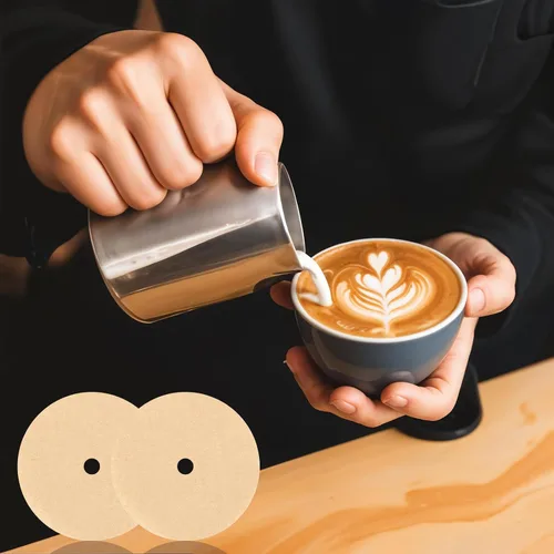 Miniatura 7 de 200 piezas de filtros de café en disco, filtros de café percolador natural de 3.5 pulgadas para cafetera percoladora y canasta de fondo plano
