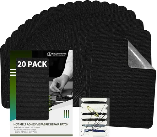 Miniatura 12 de KING MOUNTAIN Parche de lona para planchar, 3"×60", parche de reparación de tela de algodón 100% impermeable, utilizado para varios sofás, tiendas