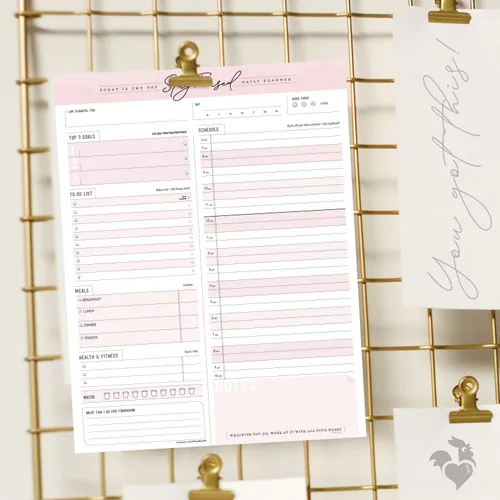 Miniatura 5 de Planificador de Bloc de Notas Diario Para Hacer - Mantén el Enfoque 50 Hojas Desmontables Premium Fabricado en EE. UU. (Rosa Pálido)