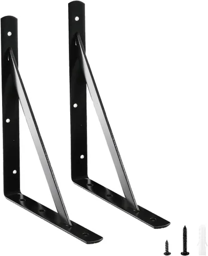 Miniatura 15 de HOME MASTER HARDWARE Soportes de estante resistentes de 12 x 8 pulgadas, capacidad de carga: 600 libras, paquete de 10 soportes L de metal blanco