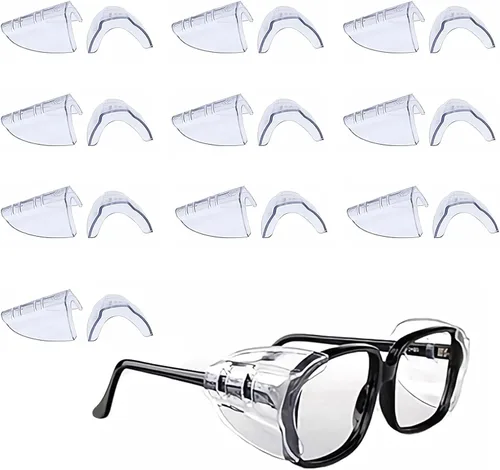 Korty 3/6/10 pares de protectores laterales para lentes, flexibles, se deslizan en los laterales, para lentes de seguridad, se adaptan a lentes