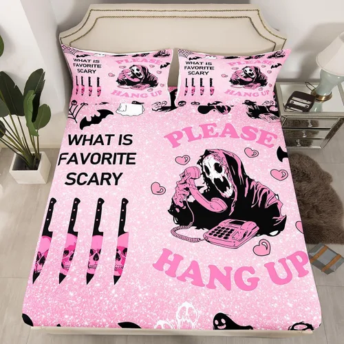 Miniatura 34 de Juego de sábanas bajeras con bonito diseño de gato negro para niños y niñas, diseño de dibujos animados de Halloween, gato, animales, sábanas