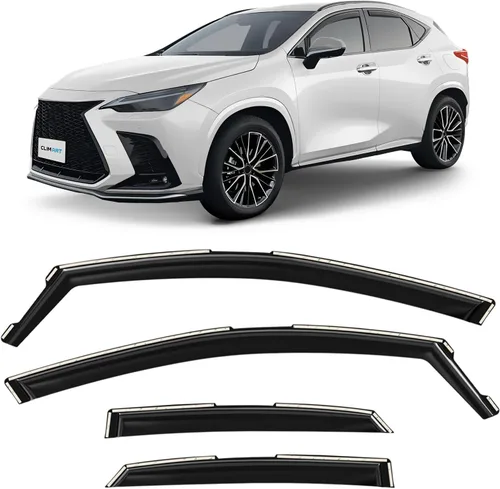 Miniatura 17 de CLIM ART - Deflectores de ventana de canal increíblemente duraderos para Honda Civic 2016-2021 Hatchback, deflectores de ventana originales, viseras
