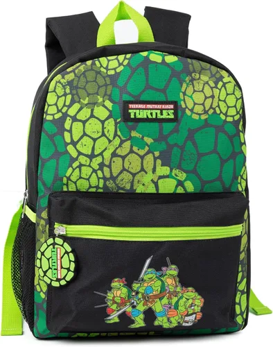 Miniatura 2 de Teenage Mutant Ninja Turtles Juego de mochila de 4 piezas Animated Warriors Green Rucksack Pizza Lunch Bag Pencil Case Water Bottle, Verde, Mochila