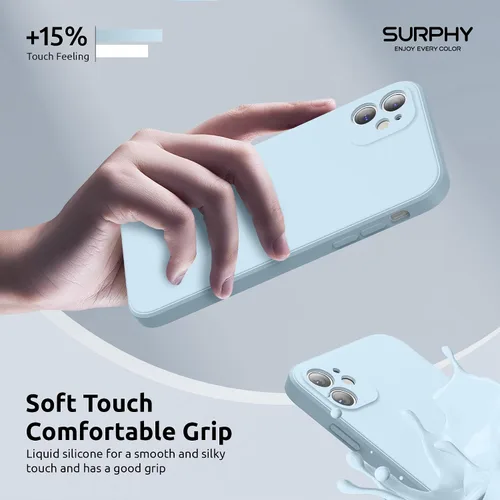 Miniatura 5 de SURPHY Diseño para Funda iPhone 11 con Protección de Cámara, Diseño Delgado de Borde Recto, Funda de Teléfono de Silicona Líquida para iPhone 11