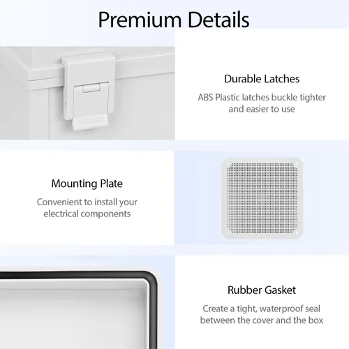 Miniatura 4 de Caja de conexiones IP65, impermeable, a prueba de polvo, carcasa de plástico ABS, caja de proyectos para exteriores e interiores, cubierta