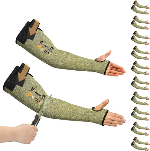 Miniatura 11 de Schwer CORE Mangas de Protección para Brazo S081, Mangas Resistentes a Cortes ANSI A5 con Orificio para el Pulgar, Manga de Soldadura Resistente a