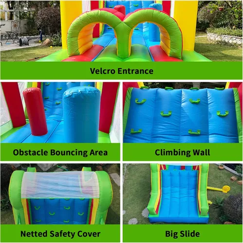 Miniatura 4 de YARD Casa de Rebote para Niños Grandes de 5 a 12 años, 21.3'x9.2'x7.9' Curso de Obstáculos Inflable Castillo Saltarín con Tobogán Grande para Edades
