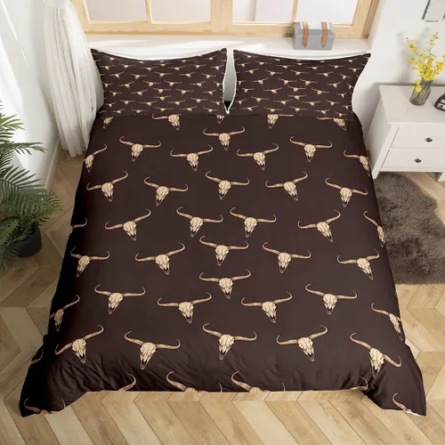 Miniatura 20 de Funda de edredón rústica tamaño Queen, juego de ropa de cama retro para cabaña de cabaña, oso de caza, ciervo, hojas de arce, funda de edredón