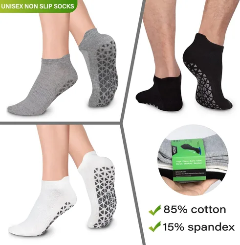 Miniatura 5 de Calcetines de yoga antideslizantes con agarres para pilates, ballet, barras, descalzos, calcetines antideslizantes para hospitales para mujeres